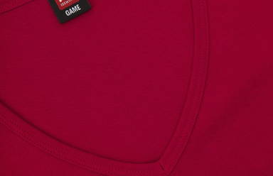 ID Interlock V-Ausschnitt Damen T-Shirt 0506 - Rot