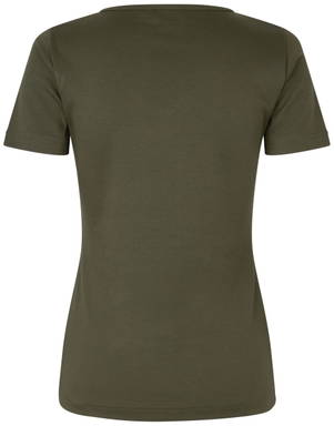 ID Interlock V-Ausschnitt Damen T-Shirt 0506 - Oliv