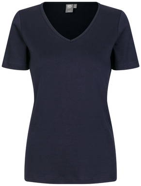 ID Interlock V-Ausschnitt Damen T-Shirt 0506 - Marineblau