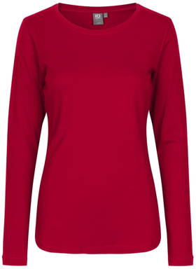 ID Interlock Damen T-Shirt mit langen Ärmeln 0509 - Rot