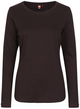 ID Interlock Damen T-Shirt mit langen Ärmeln 0509 - Dunkles Bordeaux