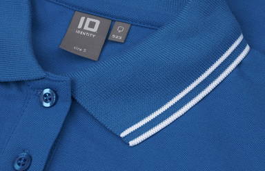 Polo stretch ID Contrast pour femmes 0523 - Azur