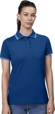 Polo stretch ID Contrast pour femmes 0523 - Azur