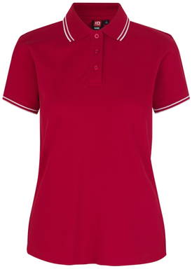 Polo stretch ID Contrast pour femmes 0523 - Rouge