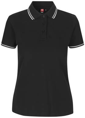 Polo stretch ID Contrast pour femmes 0523 - Noir