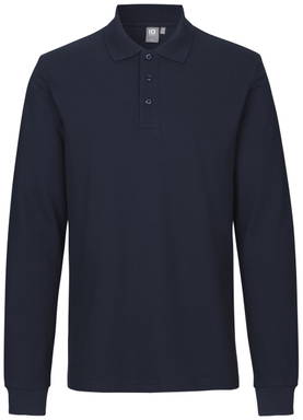 Polo stretch ID à manches longues 0544 - Bleu marine