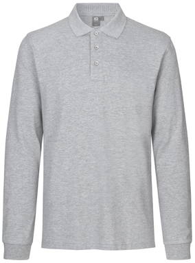 Polo stretch ID à manches longues 0544 - Gris chiné
