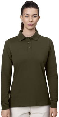 Polo stretch ID pour femme à manches longues 0545 - Olive