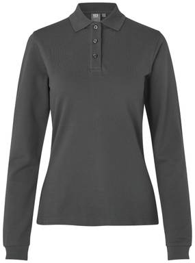 Polo stretch ID pour femme à manches longues 0545 - Gris anthracite