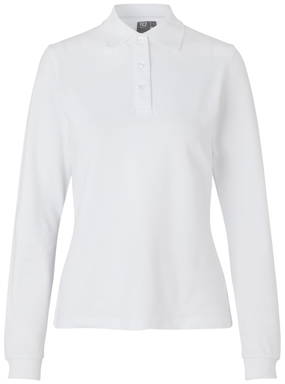 Polo stretch ID pour femme à manches longues 0545 - Blanc