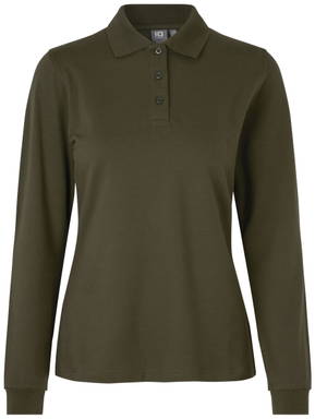 Polo stretch ID pour femme à manches longues 0545 - Olive