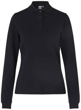 Polo stretch ID pour femme à manches longues 0545 - Noir