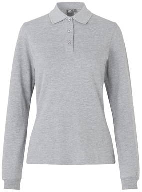 Polo stretch ID pour femme à manches longues 0545 - Gris chiné