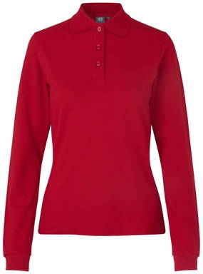 Polo stretch ID pour femme à manches longues 0545 - Rouge