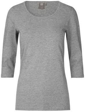 ID Stretch Damen T-Shirt ¾ Ärmel 0597 - Graumeliert