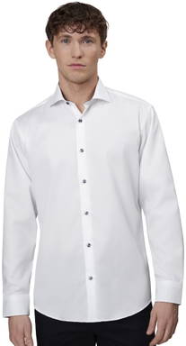 SEVEN SEAS feiner Twill Kontrast moderne Passform Hemd S370 - Weiß