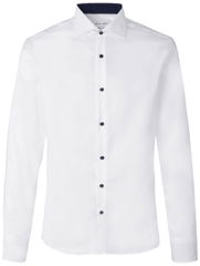SEVEN SEAS fine twill contrast slim fit overhemd S371