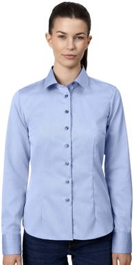 SEVEN SEAS Fine Twill Contrast Modern Fit Damenhemd S372 - Hellblau