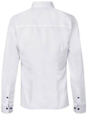 SEVEN SEAS Fine Twill Contrast Modern Fit Damenhemd S372 - Weiß