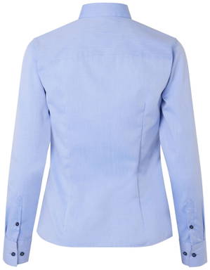 SEVEN SEAS Fine Twill Contrast Modern Fit Damenhemd S372 - Hellblau