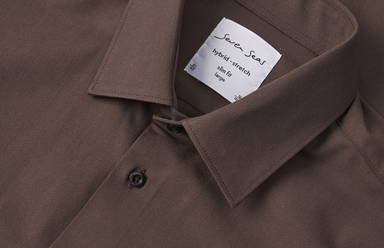 SEVEN SEAS modern fit Hybrid Stretch Hemd S50 - Mokka