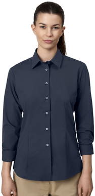 SEVEN SEAS modern fit Hybrid-Stretch-Damenhemd S52 - Marineblau