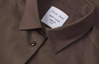 SEVEN SEAS modern fit Hybrid-Stretch-Damenhemd S52 - Mokka