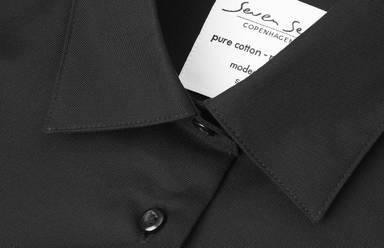 SEVEN SEAS Fine Twill modern fit Damenhemd mit kurzen Ärmeln S721 - Schwarz