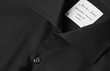 SEVEN SEAS Fine Twill modern fit Hemd mit kurzem Ärmel SS254 - Schwarz