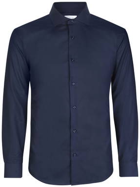 ID SEVEN SEAS Fine Twill camisa de corte moderno SS8 - Marinho