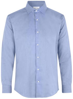 ID SEVEN SEAS Fine Twill camisa de corte moderno SS8 - Azul claro