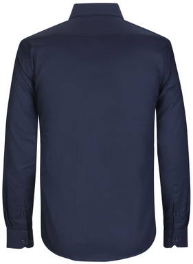 ID SEVEN SEAS Fine Twill camisa de corte moderno SS8 - Marinho