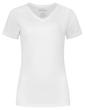 Santino T-shirt Jazz Ladies V-neck - White