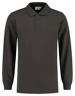 Santino Poloshirt met lange mouw Lexington - Charcoal
