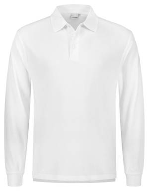 Santino Poloshirt met lange mouw Matt - White