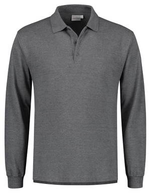 Santino Poloshirt met lange mouw Matt - Dark grey
