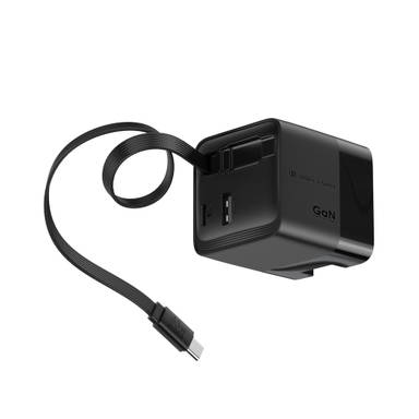 Urban Vitamin Mendocino 65W GaN lader, uittrekbare kabel