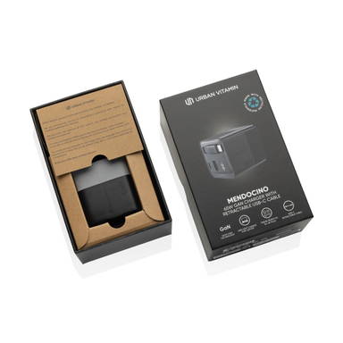 Urban Vitamin Mendocino 65W GaN lader, uittrekbare kabel