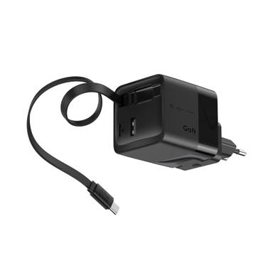 Urban Vitamin Mendocino 65W GaN lader, uittrekbare kabel