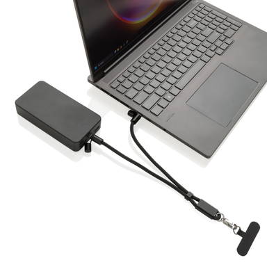 LoopAmp RCS rPET verstelbare telefoonarmband 60W kabel