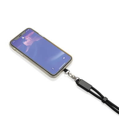 LoopAmp RCS rPET verstelbare telefoonarmband 60W kabel