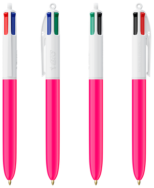 BIC 4 Colours ballpoint pen - White - pink