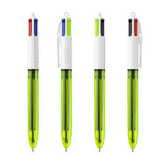 BIC 4 kleuren balpen Fluo