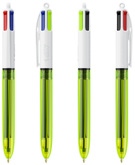 Stylo bille BIC 4 couleurs Fluo