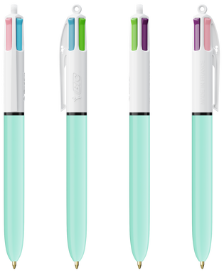 BIC 4 Colours ballpoint pen Fashion - White/Light Blue