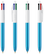 BIC 4 kleuren balpen Shine met lanyard - Wit/Metallic Blauw