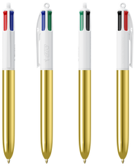 BIC 4 kleuren balpen Shine met lanyard