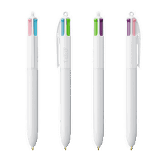 BIC 4 kleuren balpen Fashion met lanyard