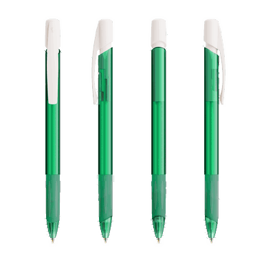 BIC Media Clic Grip Ballpoint Pen - Frosted Dark Green/Frosted White