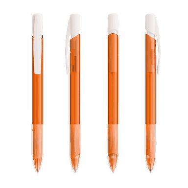 BIC Media Clic Grip Ballpoint Pen - Frosted Orange/Frosted White